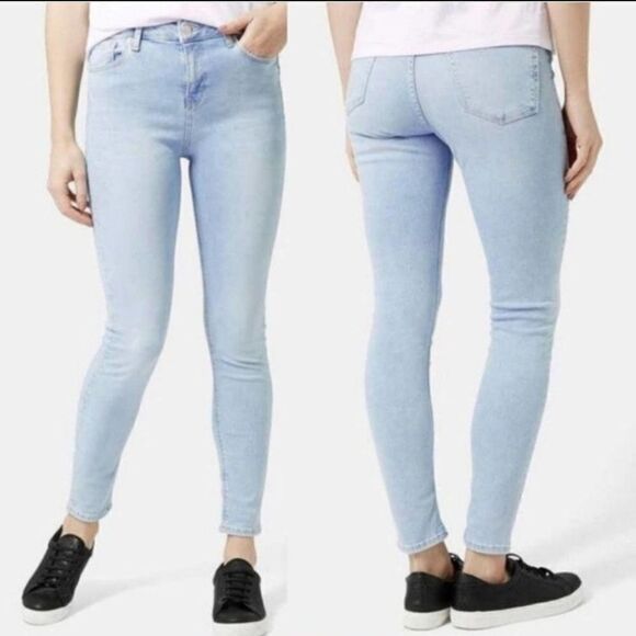 Topshop Moto Leigh Light Blue Jeans Size 26 - Picture 8 of 8